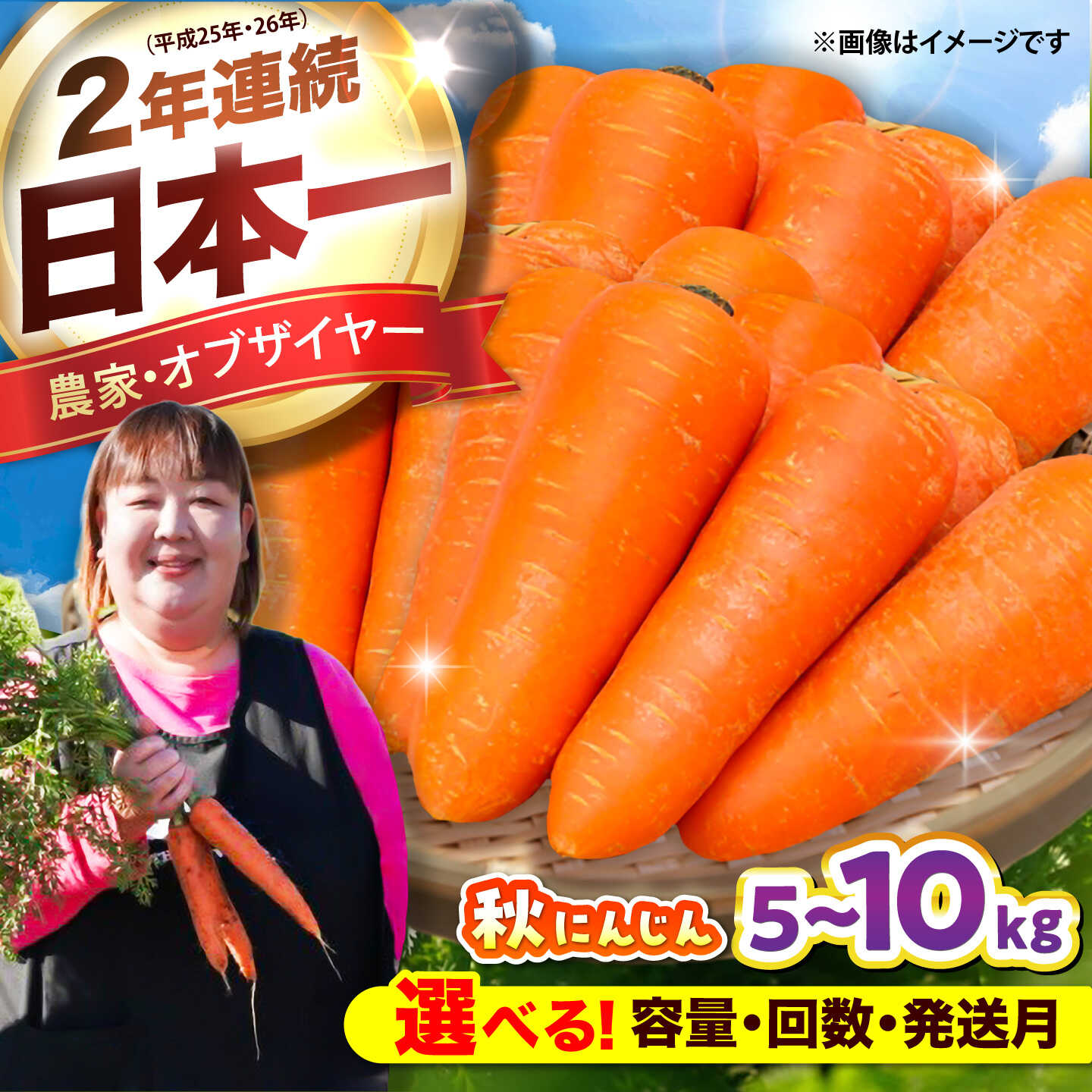 【ふるさと納税】【令和8年度熊本地震復興支援】【選べる発送月・内容量・お届け回数】秋にんじん5kg、10kg / にんじん ニンジン 野菜 β-カロテン ジュース用 食物繊維 抗酸化作用 臭み少ない 栄養満点 熊本県産 菊陽町【株式会社 まゆみ農園】[BHCW006]