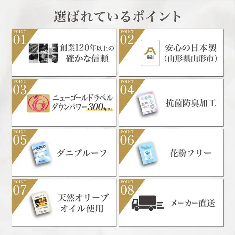ニューゴールドラベル ダウン 85％羽毛布団[シングルロング] FZ23-190