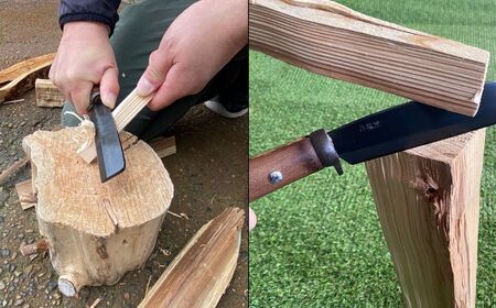 剣謙心 ミニナタ 黒染 片刃 鉈 なた キャンプ用品 アウトドア ブッシュクラフト 薪ストーブ 焚火 薪割り 燕三条製 020S096