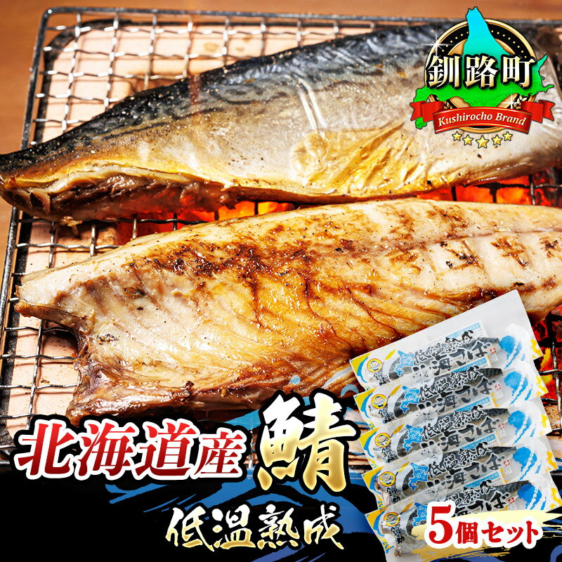 【ふるさと納税】北海道産鯖低温熟成 5個セットすぐ 届く さば サバ 焼き魚 焼魚 鯖 定食 押し寿司 味噌煮 ワンストップ特例制度 オンライン 北海道 釧路町 釧路超 特産品 br02