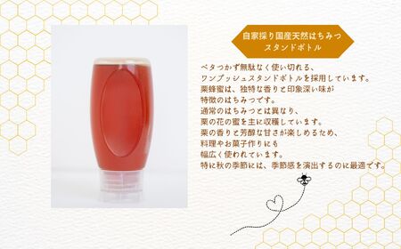 国産天然栗はちみつ スタンドボトル 2本(500g×2本)  | ハチミツ 蜂蜜【株式会社渡辺養蜂場】