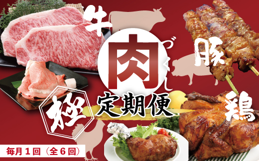 【6回定期便】牛・豚・鶏が月替わりで届く！肉づくし定期便 R6-330