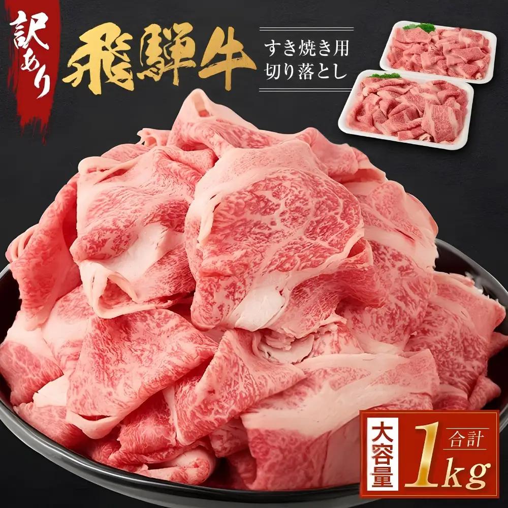 【9月配送】訳あり 飛騨牛すき焼き用切り落とし（不揃い・大容量）1kg | 訳あり BV026VC09