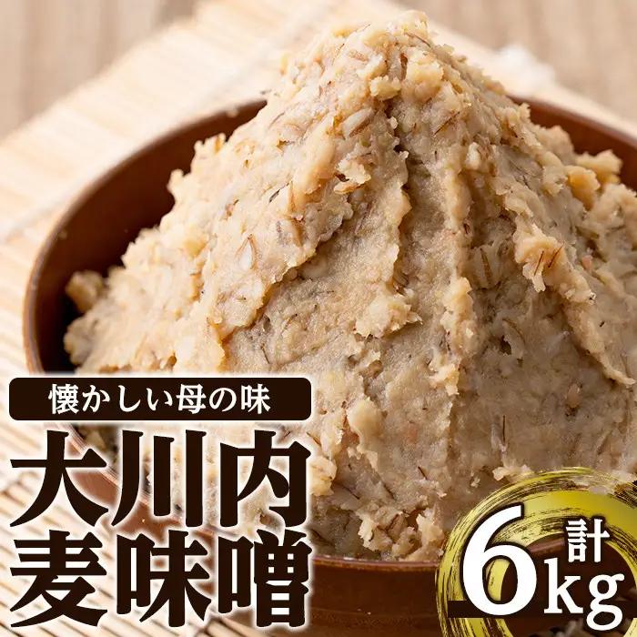 大川内 麦味噌 1kg×6袋 味噌 みそ 【大川内地区コミュニティ協議会】 i346