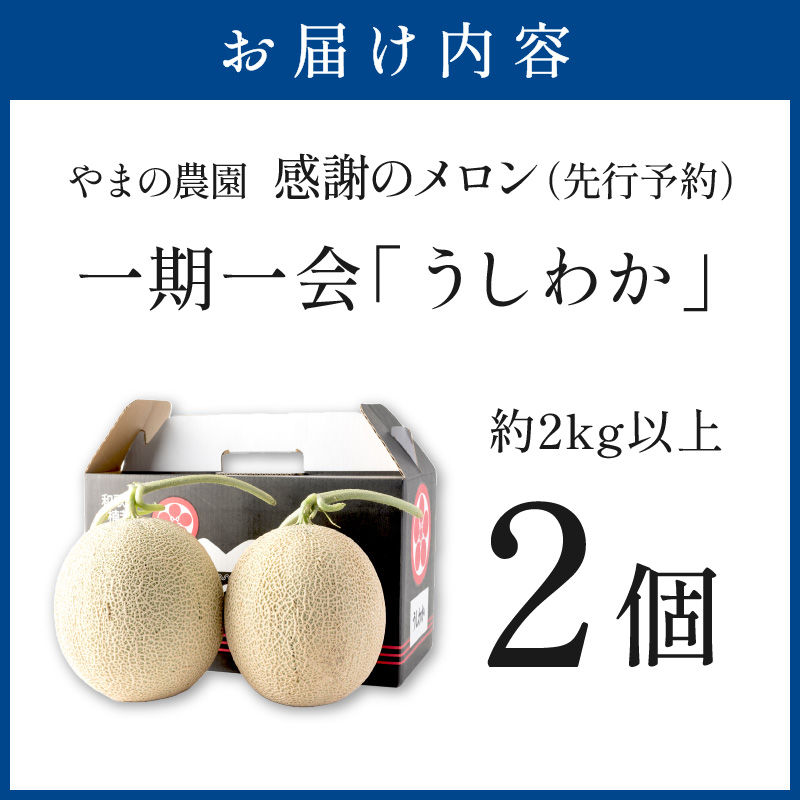【0925-3】やまの農園　感謝のメロン～一期一会「うしわか」～≪先行予約≫【2026年7月中旬より順次発送予定】