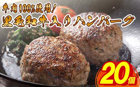 【2024年5月より順次発送】150g×20個 肉肉しい 牛100％ 黒毛和牛入り ハンバーグステーキ 計3000g SF007-1