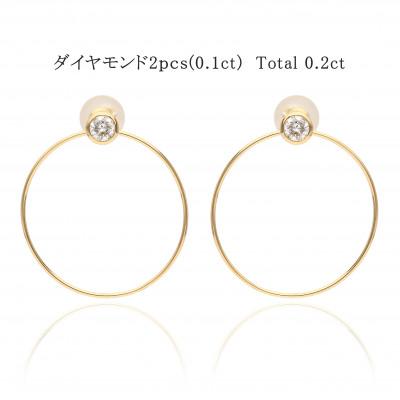 ふるさと納税 山梨県 K18イエローゴールド ダイヤモンドピアス(0.2ct) 43-6261 |  | 01