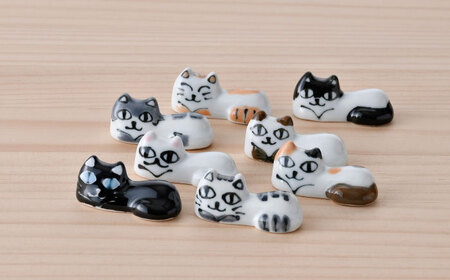 【波佐見焼】にゃんこの箸置き ８種 カトラリー【大新窯】[DC152] 波佐見焼