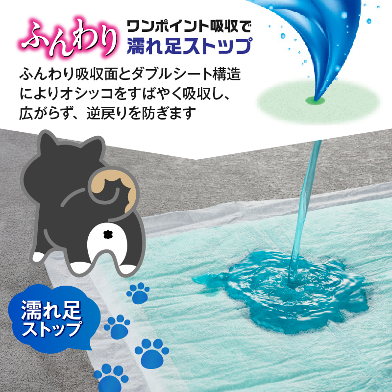 消臭炭シート　ダブルストップ　ワイド ペットシーツ40枚×4パック しっかり吸収 (1469)