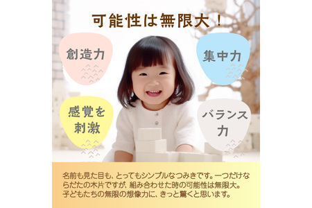 【知育玩具/積み木】京都産・杉の間伐材を使用 無垢材 積み木「ただのつみき」絵本付き ＜木のおもちゃ 無塗装 杉の積み木 SDGs＞