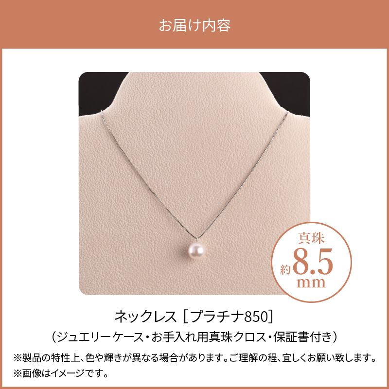 あこや真珠珠パールネックレス真珠8.5ｍｍプラチナ850 N0119-YZH050_イメージ5