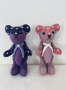 はんぷくま【ピンク・紫】 インテリア くまのぬいぐるみ ぬいぐるみ シンプル テディベア 贈り物 飾り 子供 孫 誕生日 プレゼント  ピンク