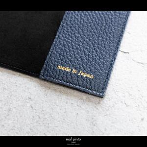 maf pinto (マフ ピント) レザーブックカバー文庫サイズ ADRIA LINE ネイビー 本革 日本製