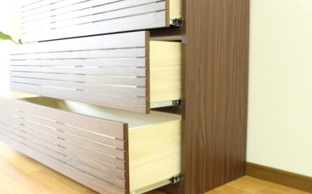 【開梱・設置】ラスティー 120cm ローチェスト（ウォールナット）　AX030