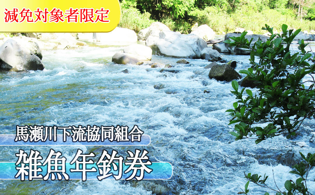 
            【令和7年】(減免対象者限定) 馬瀬川下流 雑魚年釣券 (2月22日(土)解禁)  渓流釣り 年券 アマゴ イワナ あまご いわな 2025年
          