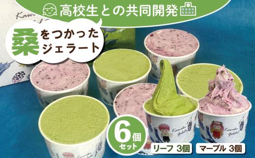 桑 ジェラート 高校生 共同開発 マルベリー 食べ比べ マーブル リーフ セット 各3個 ご当地スイーツ 冷凍 川高ジェラート 徳島県 吉野川市