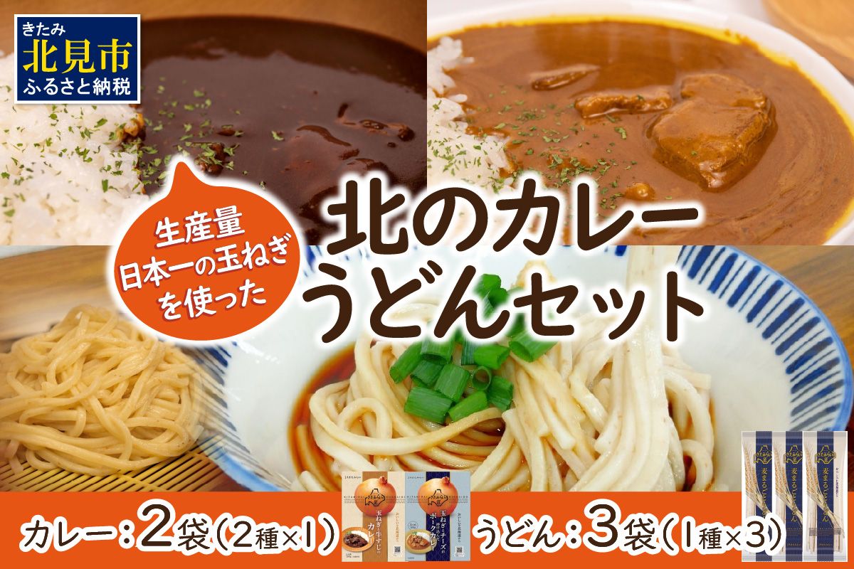 生産量日本一の玉ねぎを使った北のカレーうどんセット ( カレー うどん 麺 セット 玉ねぎ たまねぎ 牛すじ チーズ 豚 )【104-0016】