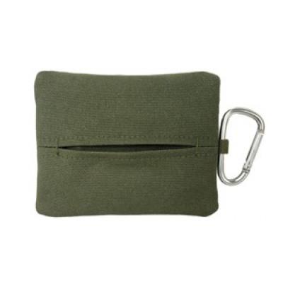 ふるさと納税 加東市 帆布工房　ティッシュ入れ付きポーチ(カーキ)　約10×13cm |  | 01