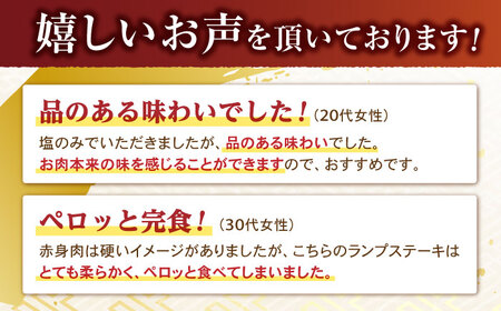 【6回定期便】【贅沢赤身セット】 モモ ステーキとランプ ステーキ 総計600g (150g×4枚) / モモステーキ ランプステーキ 長崎和牛 A5ランク / 諫早市 / 野中精肉店 [AHCW01