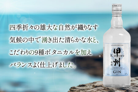 【定期便9回】甲州韮崎 ジン 700ml×2本  ハイボール スピリッツ 蒸留酒 国産 カクテル JIN ソーダ割り アルコール 37％ ボタニカル GIN ライム｜