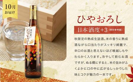 【先行予約】【定期便】 秋限定「ひやおろし」と冬限定「しぼりたて生酒」の3か月間飲み比べ （720ml×6種） | しぼりたて 新酒 純米吟醸 生酒 原酒 濁原酒 無濾過 深山菊 地酒 飲み比べ 飛騨
