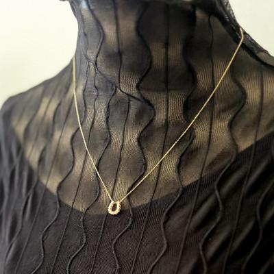 ふるさと納税 大津市 【10金 ラボダイヤネックレス 0.363ct】50cm 馬蹄ばていペンダント 優しい透明感 K10 |  | 01