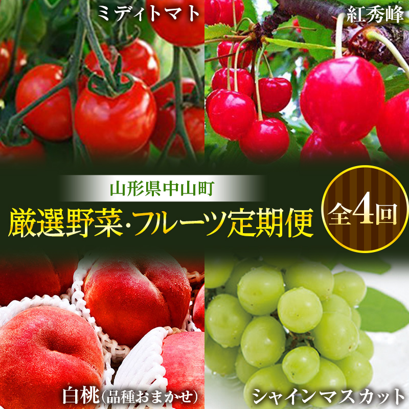 《先行予約》山形県中山町 厳選野菜・フルーツ定期便【2025年6月スタート】 全4回 F4A-0366