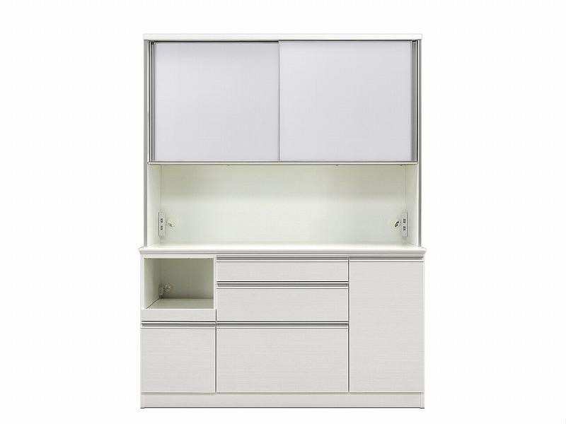 
            シュシュ 幅150cm キッチンボード オープンボード カップボード 引き戸 食器棚 完成品 ダイニングボード 大川家具
          