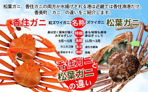 「松葉がに」や「柴山がに」との違いを確認ください。