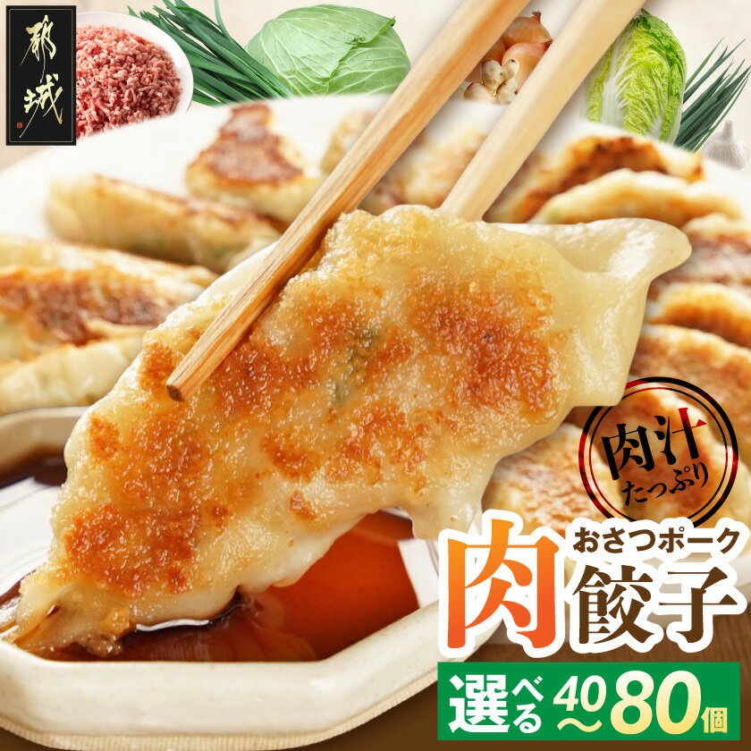 【ふるさと納税】【個数が選べる！】「おさつポーク」使用！肉汁あふれる肉餃子 - 肉餃子 都城産「おさつポーク」使用 ぎょうざ 選べる個数 40個/80個 送料無料 SKU-1407 【宮崎県都城市】