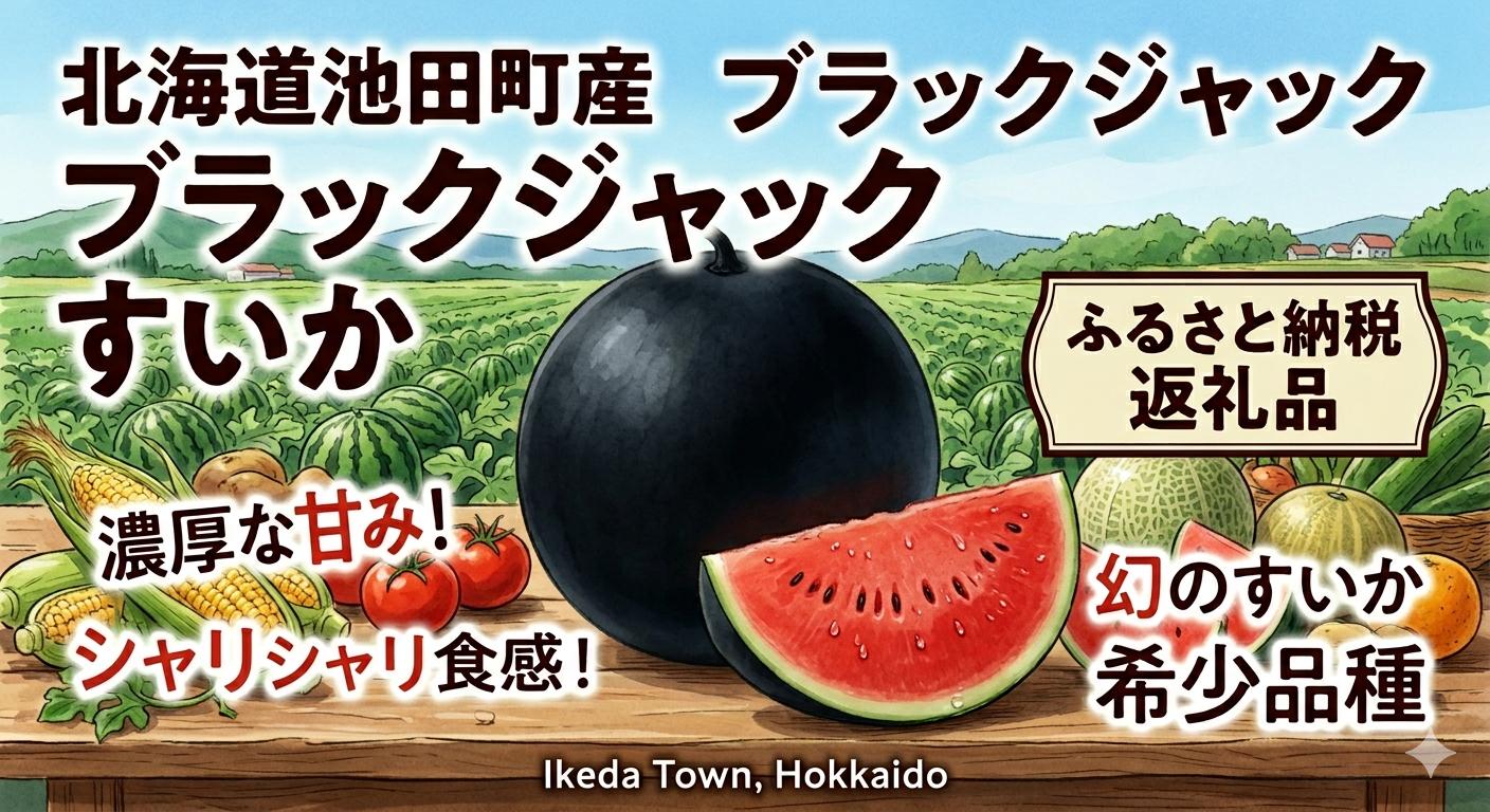 すいか ブラックジャック 5~6kg 1玉 北海道産 甘い 期間限定 数量限定 スイカ