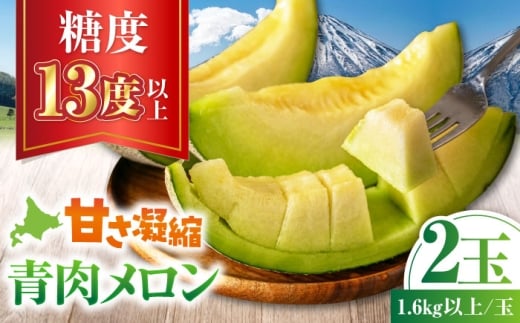 【2026年7月下旬以降順次発送】青肉メロン 2玉 《喜茂別町》【ニセコビュープラザ直売会協同組合】 メロン めろん 青肉 青肉メロン 糖度13度以上 化粧箱入り 贈答 贈答用 贈答品 贈り物 先行予約 [AJAH022]  1\3000 13000円