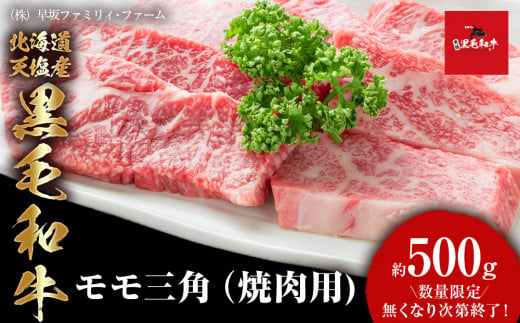 黒毛和牛 モモ三角（焼肉用） 500ｇ 牛肉 三角バラ 希少部位 貴重 上カルビ 特上カルビ 国産 北海道産