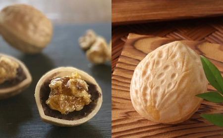 くるみ最中 4個 サービスパック | 中津菓子かねい 和菓子 茶菓子 もなか 手作り お菓子 おやつ 小豆 あんこ スイーツ 自宅用 大分県 中津市