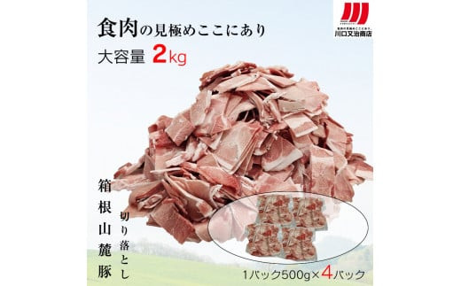 箱根山麓豚　モモ・ウデ切り落とし２K盛り(500ｇ×４パック)【 箱根山麓豚 切り落とし 神奈川県 小田原市 】 142069_GC001