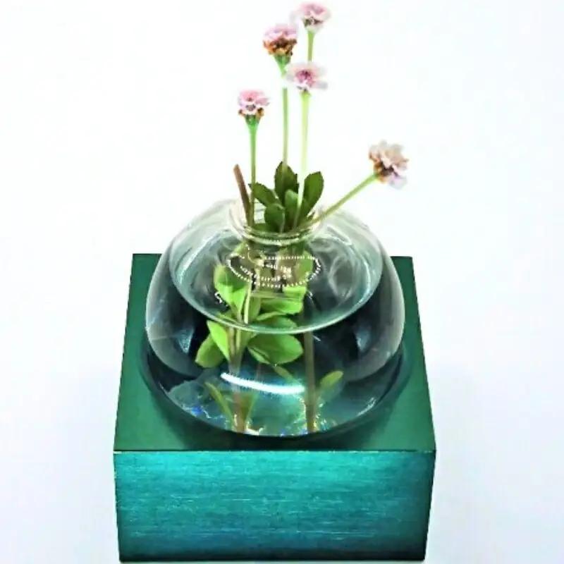 アルミ一輪挿し（一連）グリーン　おしゃれ　お花　フラワーベース　花瓶　シンプル　４色展開