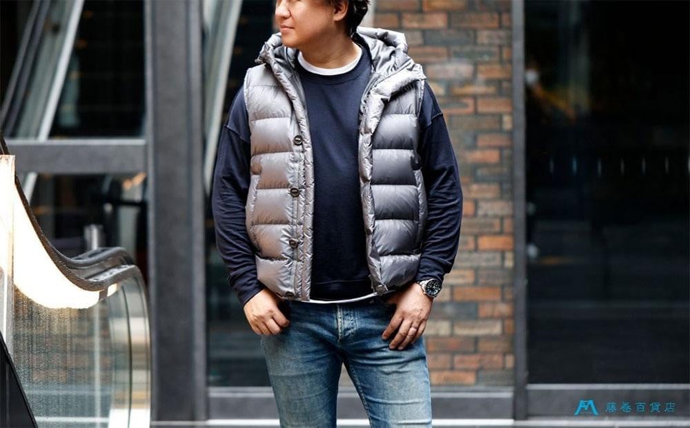 【藤巻百貨店】HOKKAIDO DOWN×CENTENA  北海道 ダウンベスト（グレー/XLサイズ）