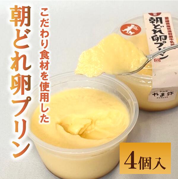 【ふるさと納税】プリン お山の朝どれ卵プリン 4個 中山 やま弥フードサービス 地元で人気 ｜A58