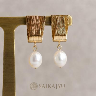 ふるさと納税 川口市 淡水パールピアス「永遠」ゴールド |  | 01