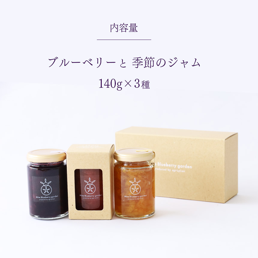 ブルーベリーと山口県の季節のジャム3本セット