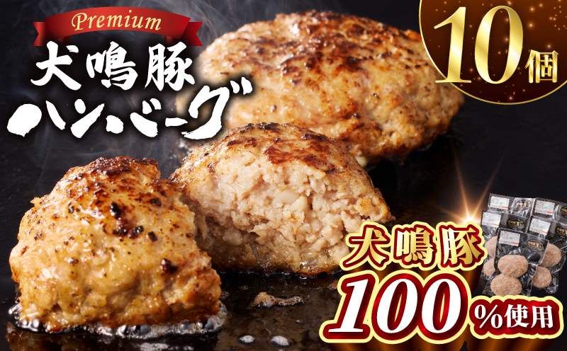 【泉佐野ブランド豚】犬鳴豚の手作りプレミアムハンバーグ（10個入り）【国産 豚肉 泉佐野ブランド豚 犬鳴ポーク 普段使い 大阪 泉佐野 大阪府 泉佐野市】