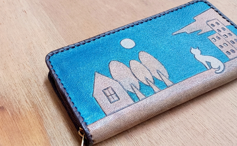☆世界にひとつだけ☆ L型小銭入れ付きファスナー財布☆ね