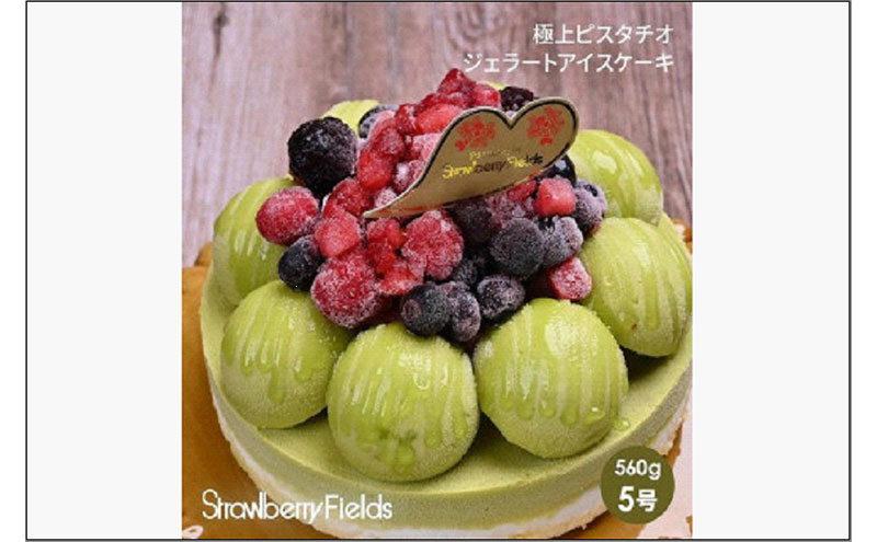 【ふるさと納税】【福岡市】極上ビスタチオジェラートアイスケーキ　5号　15cm径　ストロベリーフィールズ | 菓子 おかし 食品 人気 おすすめ 送料無料