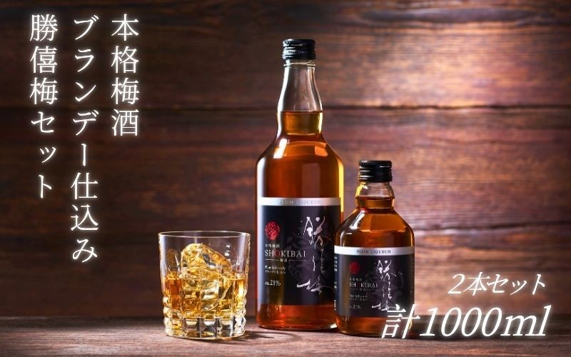 
                  【箱付】本格梅酒 ブランデー仕込み勝僖梅2本セット　1000ml　　shokibai015
                