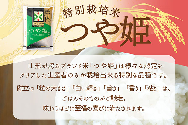 ＜3月下旬発送＞庄内米6か月定期便！JAあまるめ PREMIUMつや姫 2kg（入金期限：2026.2.25） 3月下旬発送 2kg