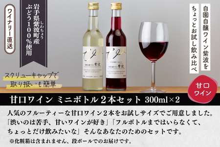 ワインミニボトル甘口2本セット (AL103)