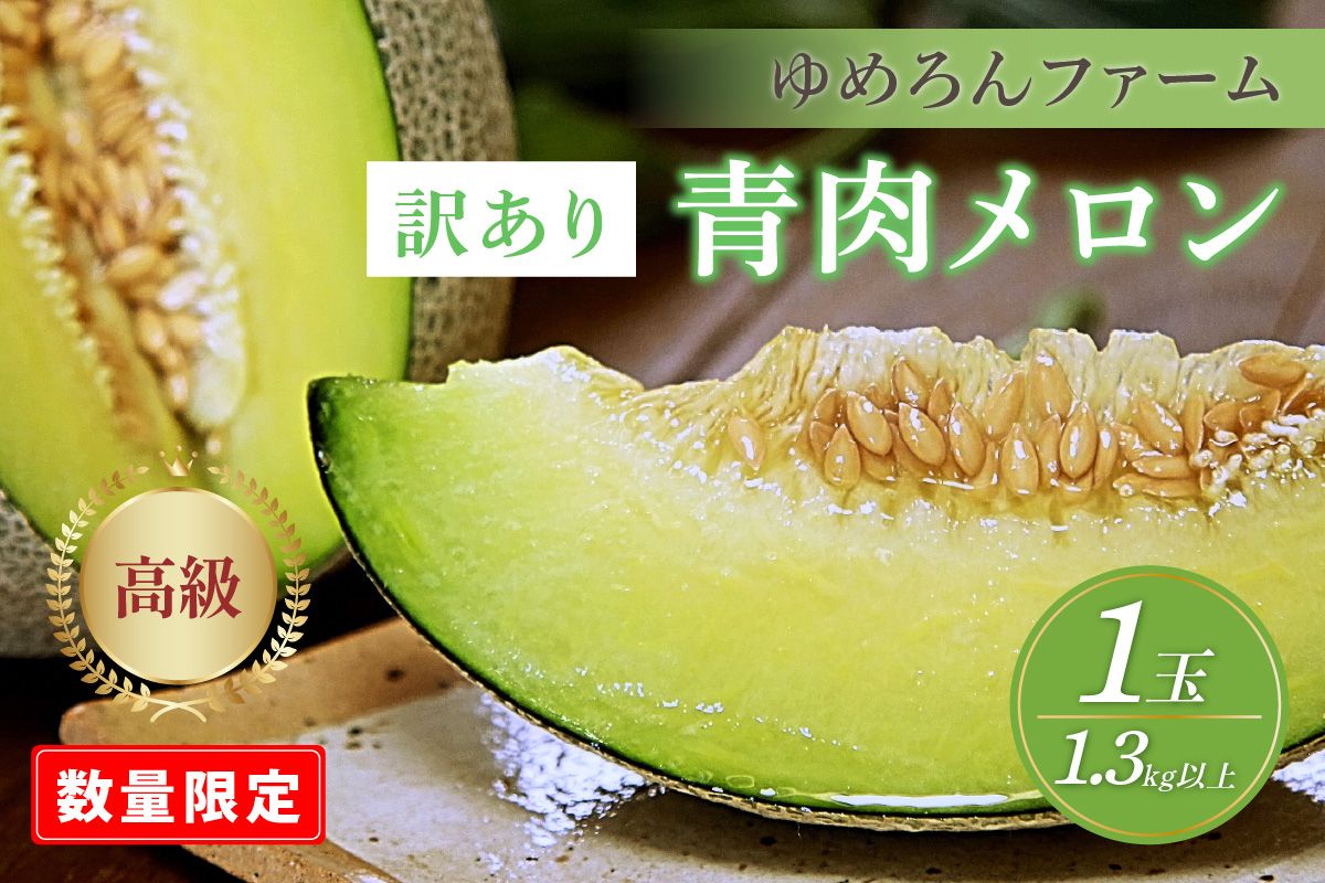 【先行予約／数量限定100】ゆめろんファームの青肉メロン（訳あり品）（2026年6月上旬～発送）　DE00156