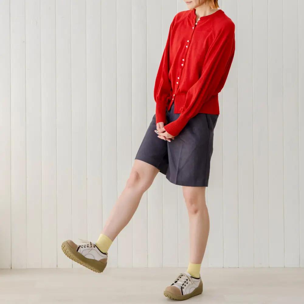 ポルカ｜アイボリー  M【36】(23.5cm) レディース スニーカー 幅広 甲高 外反母趾 ゆったり 3E 大人気 厚底 靴