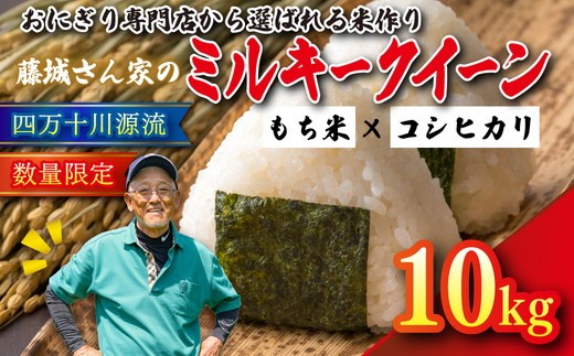 
            【おにぎり専門店御用達！】藤城さん家のミルキークイーン10kg【令和7年産】 ｜ ご飯 白米 お米 令和7年 定期便 令和7年産 10kg 精米済み 愛媛県鬼北町　※2025年9月下旬頃より順次発送予定
          