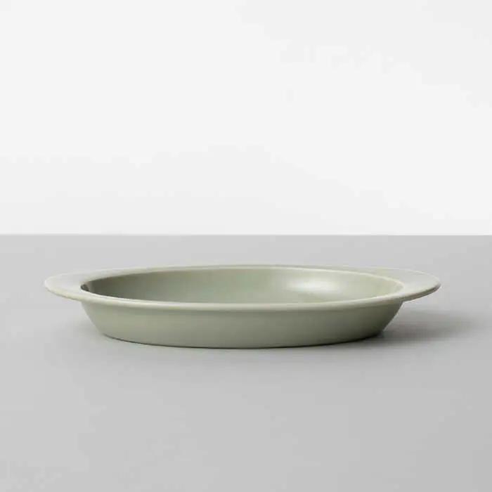 【波佐見焼 マルヒロ】HASAMI SEASON 01 オーバルプレートセット（4点）グリーン×イエローベージュ [EB151] 波佐見焼